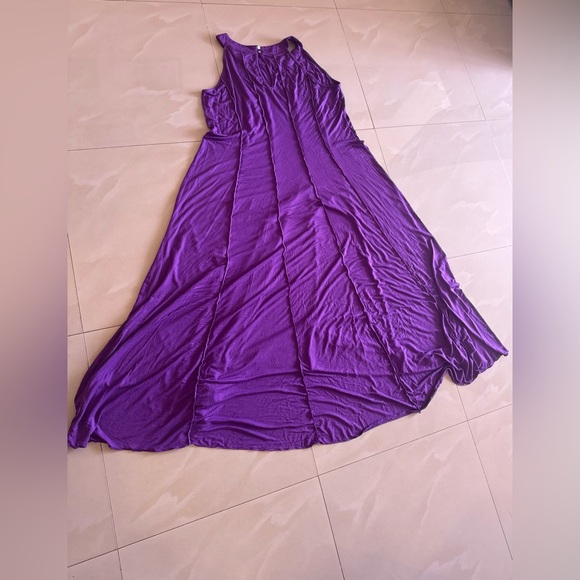 Ashley Stewart Purple  Maxi Dress Sleeveless A Keyhole Datail The Back 18/20 W - Picture 16 of 16
